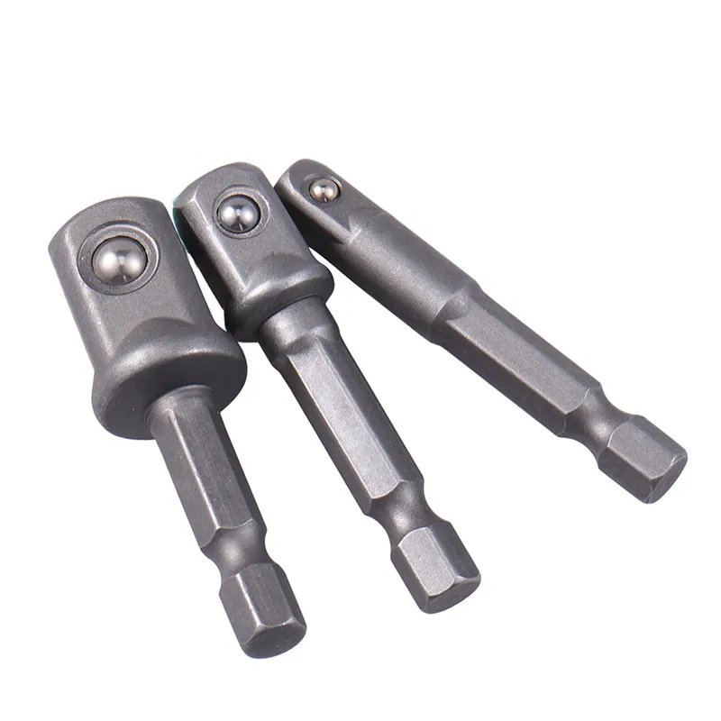 Nuovo 3 pz/set In Acciaio Al Cromo Vanadio Socket Adattatore Esagonale Gambo per 1/4 "3/8" 1/2 "di Estensione Punte da Trapano bar Hex Bit Set Utensili Elettrici