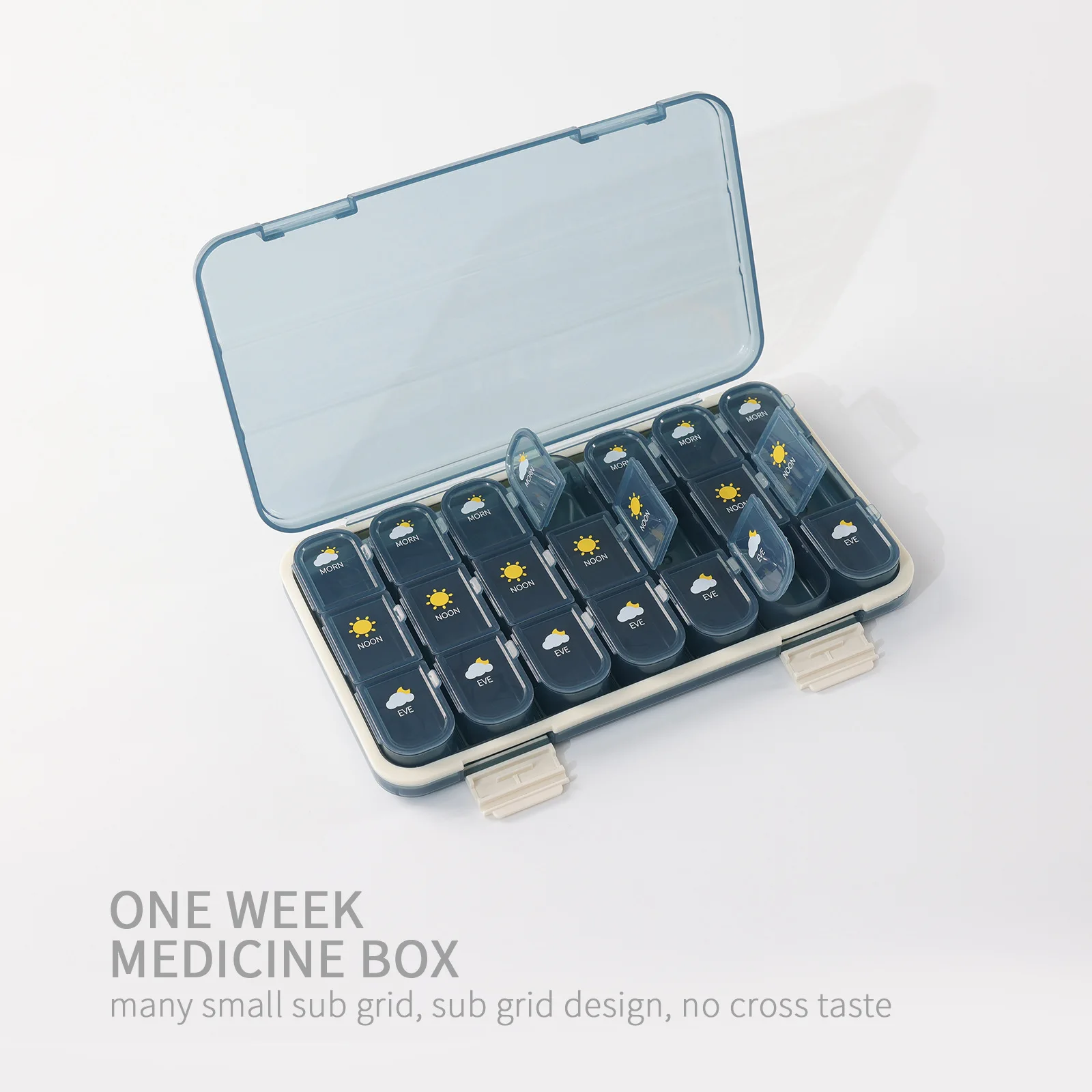 Portable 21/28 Grids Weekly Pill Box Medicine Dispenser Tablet Organizer Storage Boxes 7 Days Compartment Pills Case Container