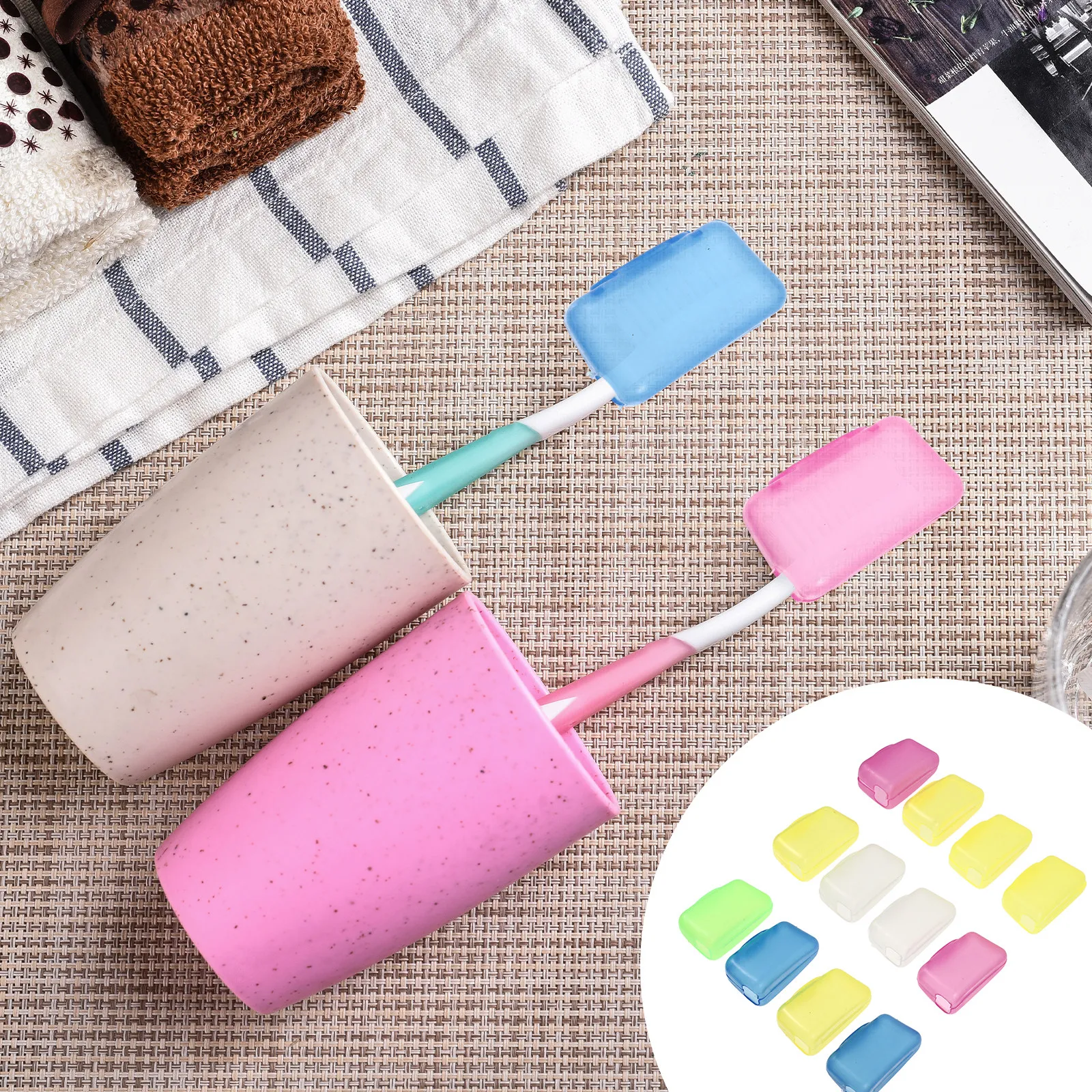 

12Pcs Travel Toothbrush Covers Dustproof Protective Caps for All Toothbrush Types Portable Storage for Camping Hiking Outdoor