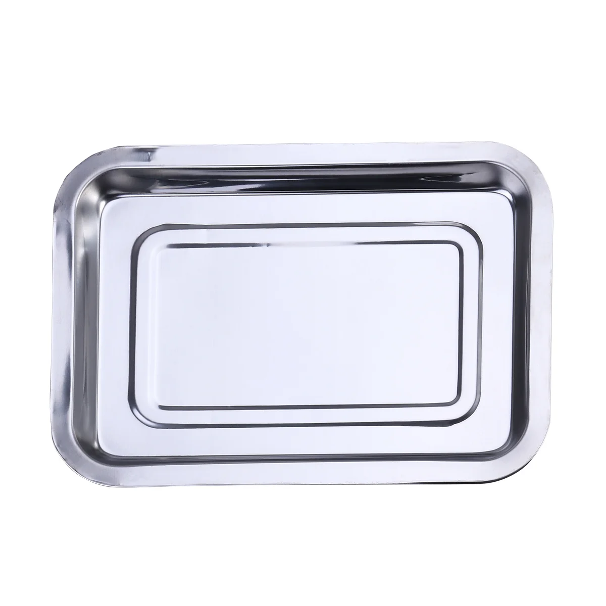 

Heavy Duty Stainless Steel Dish Tray 36x27x4.8cm Grill Pan for Kitchen Use Waterproof Wear Resistant Easy Clean Cooking Serving
