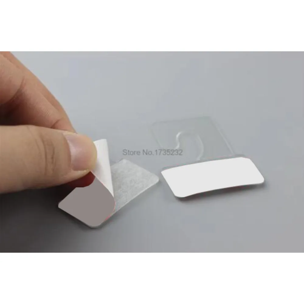 Bulk Hang Tabs Delta Slotted Self-adhesive Merchandise Package Box Bag Pet Pvc Hangers Peghook Plastic Display Reinforced Tag