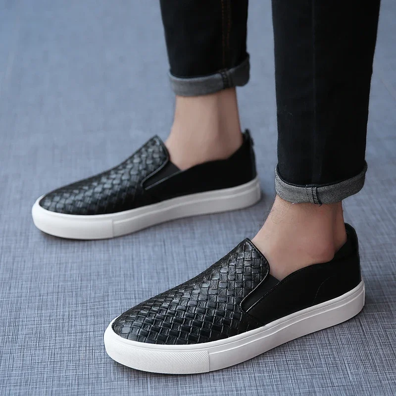 Men Oxfords Genuine Leather Men\'s Casual Shoes Luxury Brand Fashion Breathable Shoe Hand Woven Shoes Antiskid Simple Shoes