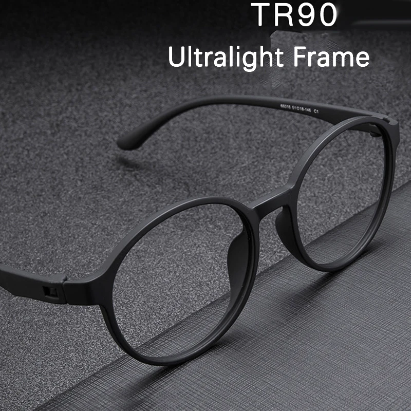 

Ultra-light Anti Blue Light Reading Glasses Women Fashion Round Frame TR90 Anti-fatigue Computer Optical Goggles Titanium Alloy