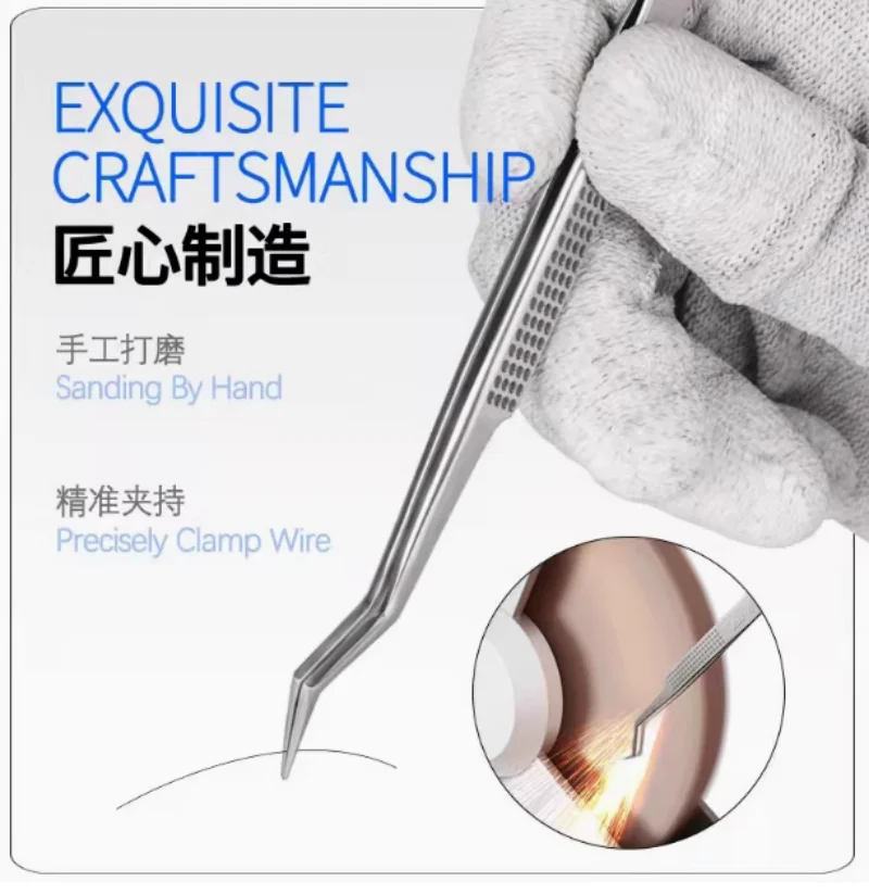 Pinzas mecánicas de posicionamiento de estaño Aax-17 para una sujeción precisa de alambre de estaño, antideslizantes y resistentes al desgaste, fabricadas en acero inoxidable