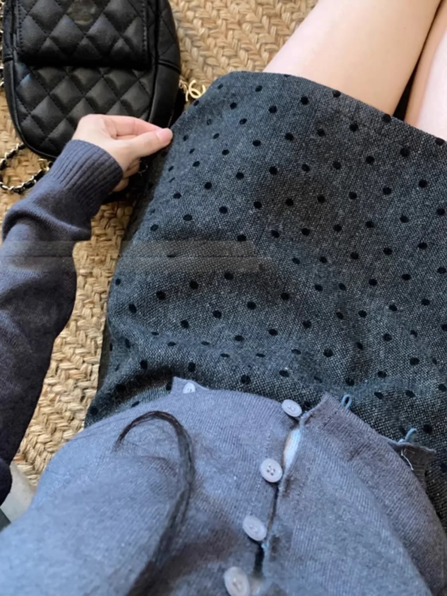 

Ретро юбка А-силуэта в горошек с завышенной талией, женская, зимняя, облегающая, непрозрачная, повседневная, антистатическая