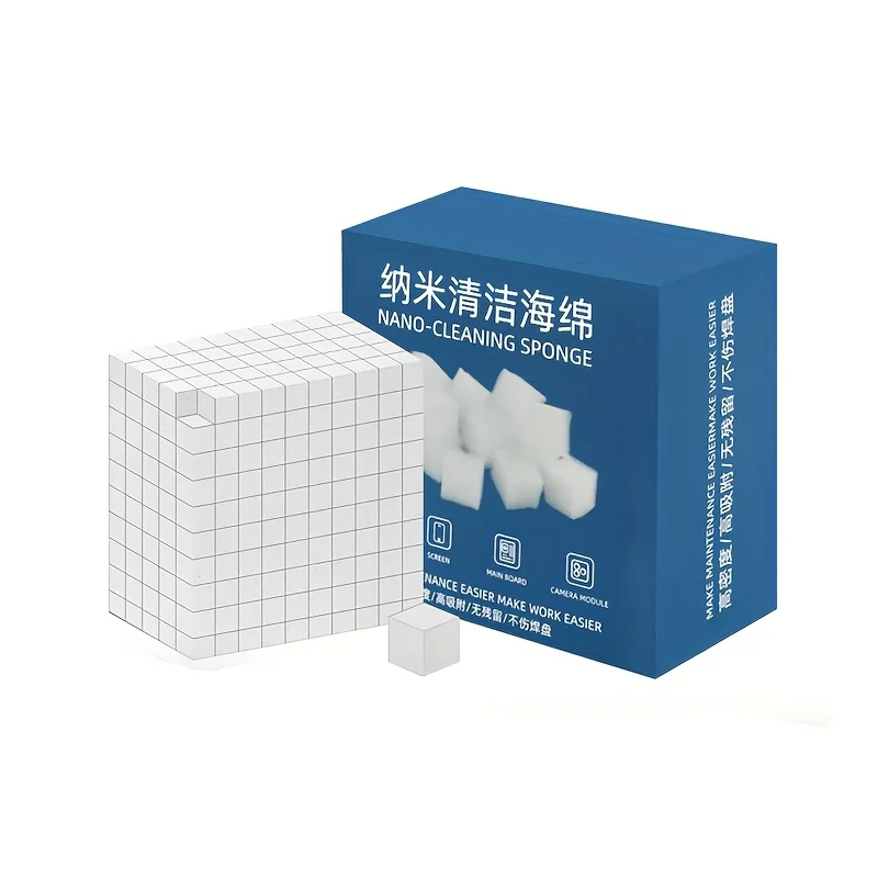 500Pcs Nano Cleaning Sponge Blocks, High Density Lint-Free Melamine Foam Eraser, Strong Adsorption Phone Repair Tool for Screen