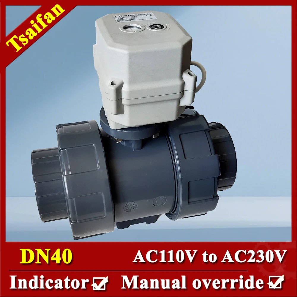 DN40 Chemical-Resistant Electric Valve full Bore HVAC Electric ball Valve 1.0Mpa Power off return