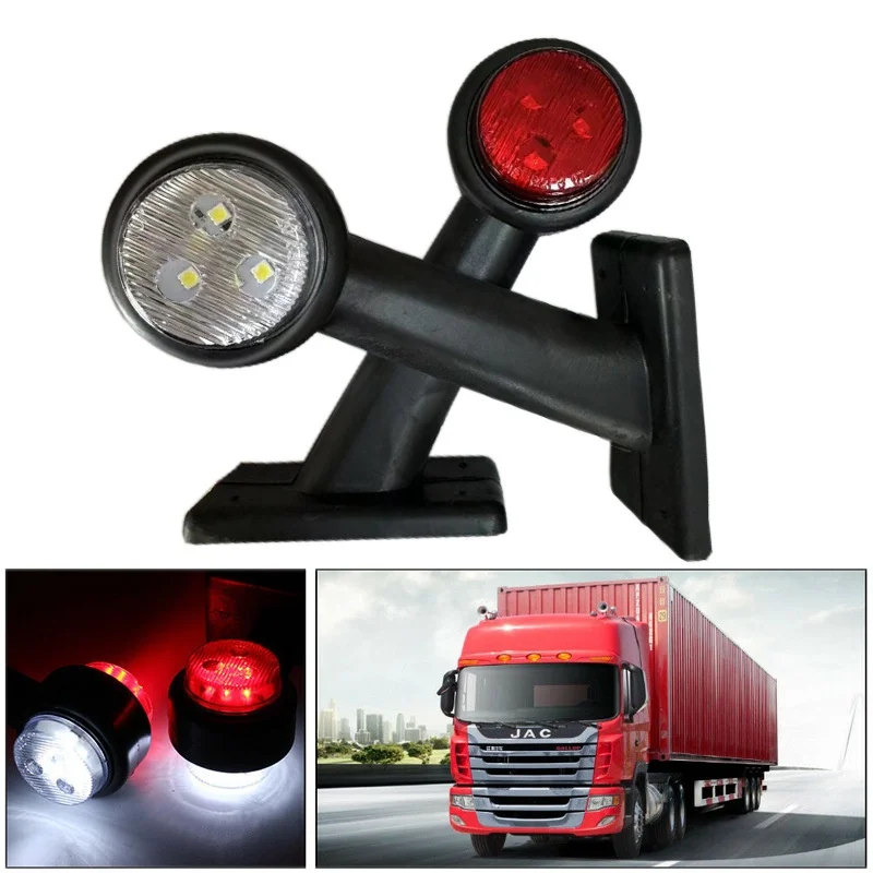 ISURE MARINE 2PCS LED Contour Lights Side Markings Truck Trailer Tail Lights Indicator Lights Dual Color Red And White