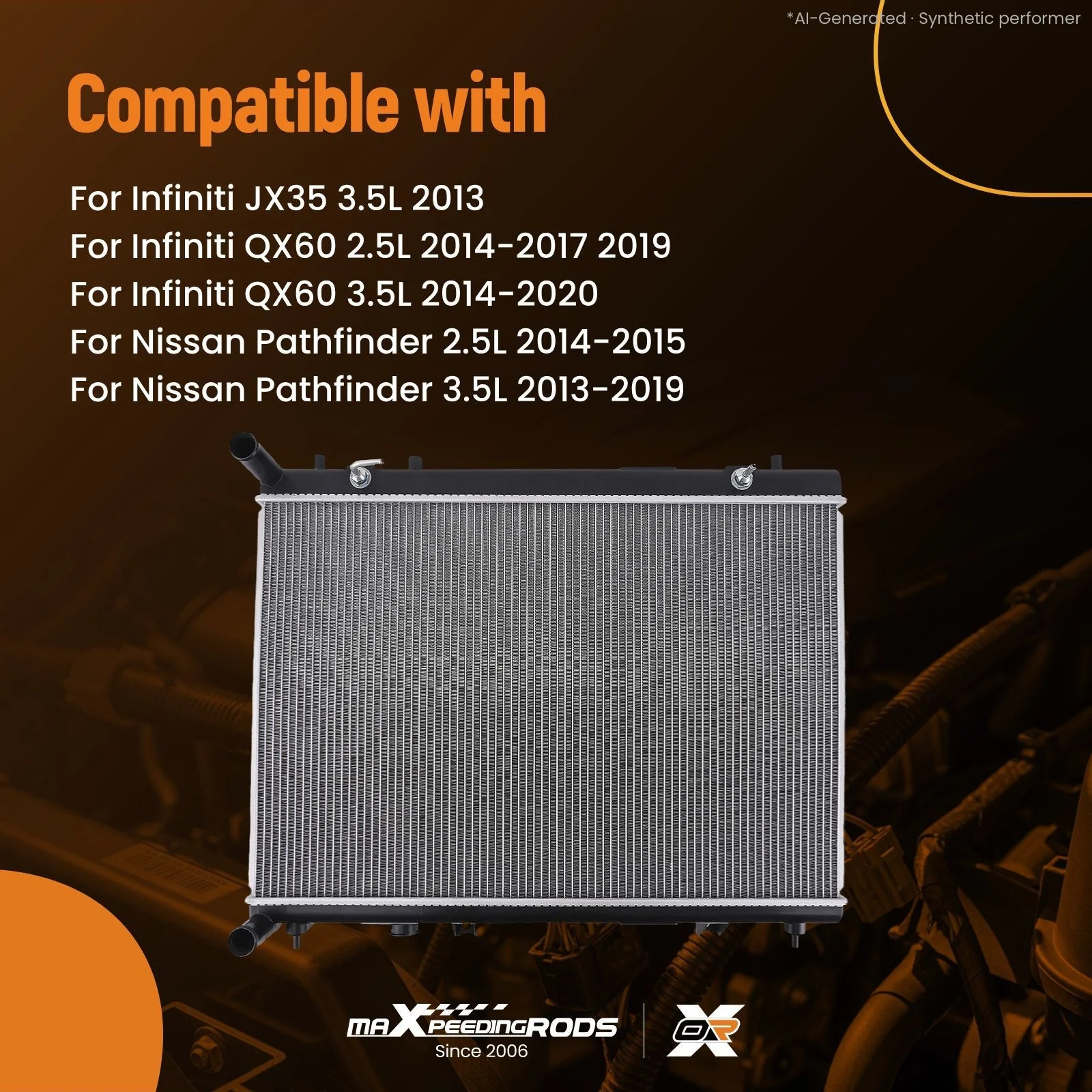 Aluminum Radiator for Infiniti QX60 for Nissan Pathfinder 2013-20 214603JA0E CSF3621
