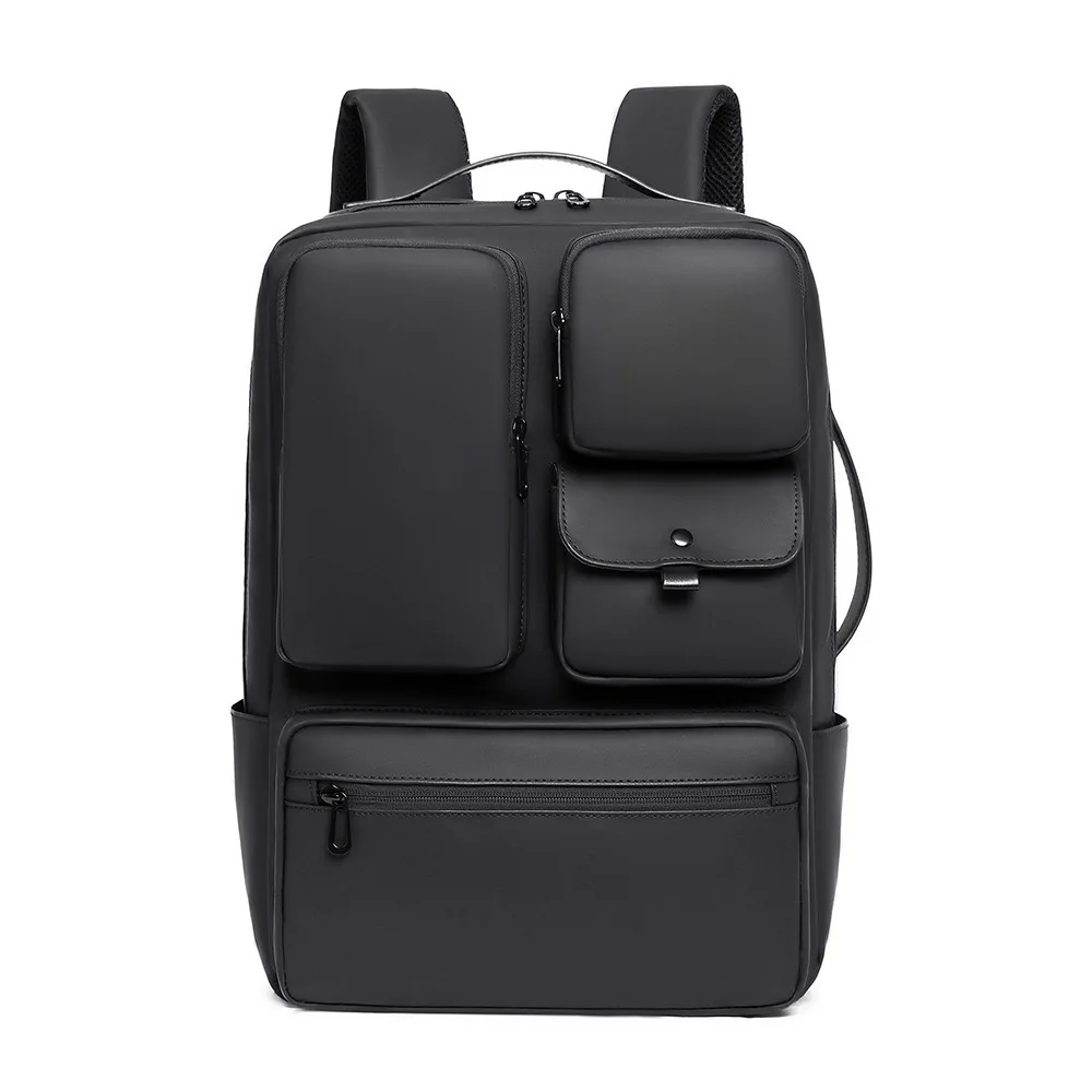 

Business Men's Backpack PU Leather Waterproof Multiple Pockets Large Capacity 16" Laptop Travel Backpack School Bag Mens Gift