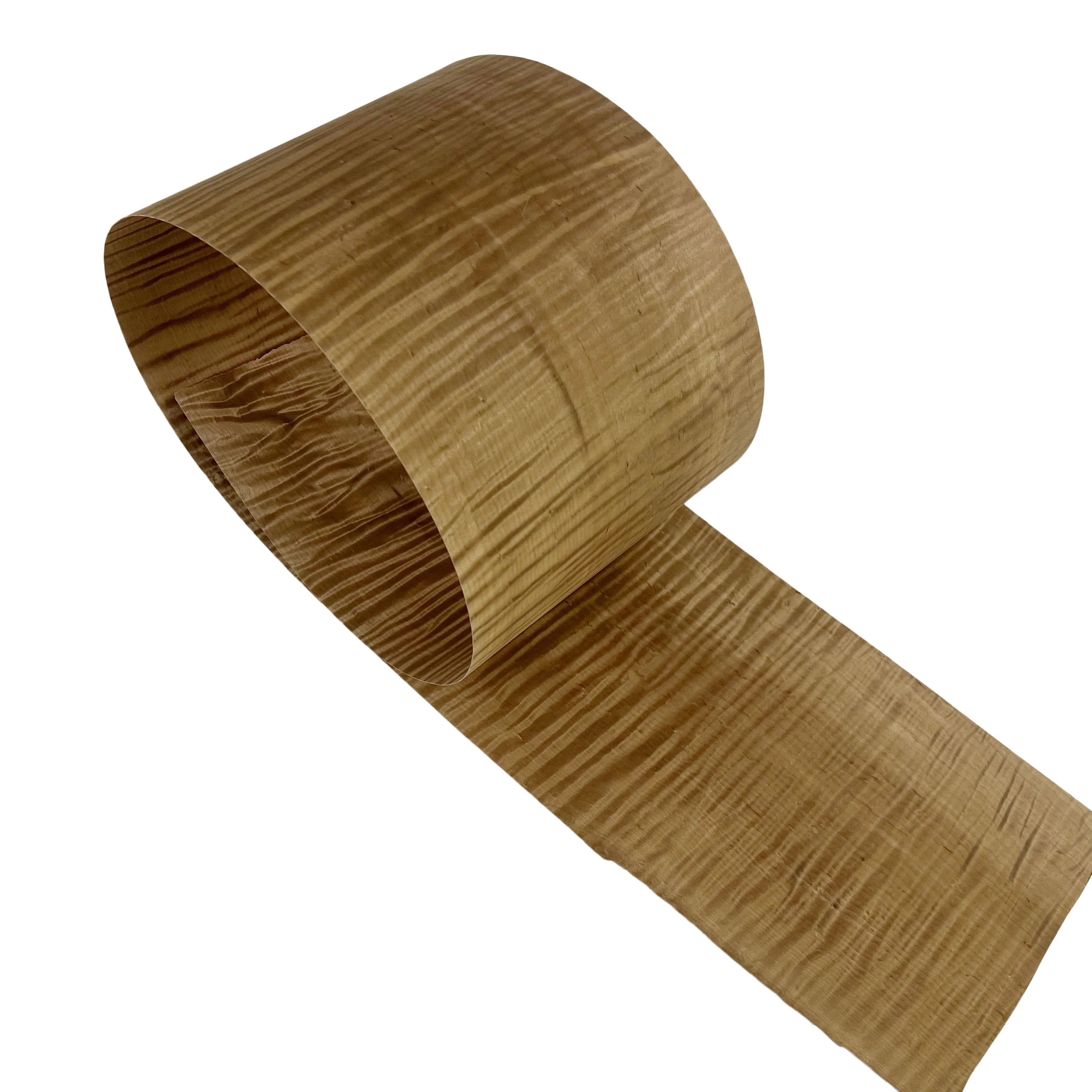 

2pcs 0.5mm Natural Smoked Maple Curly Wood Veneer Bookmatch Guitar Body Veneer Diy marquetry Veneer 1.4X0.21Meters