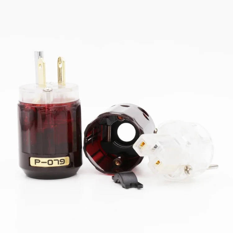 Para P-079 C-079 IEC + P079 24k pozłacana wtyczka zasilania amerykańskiego + złącze zasilania IEC Hifi DIY C079 wtyczka zasilania