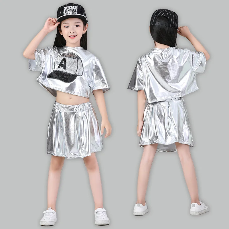 Children\'s Jazz Dance Costume Hip-hop Street Dance Suit Children\'s Day Stage Performance Set Boys and Girls\' Jazz Clothing