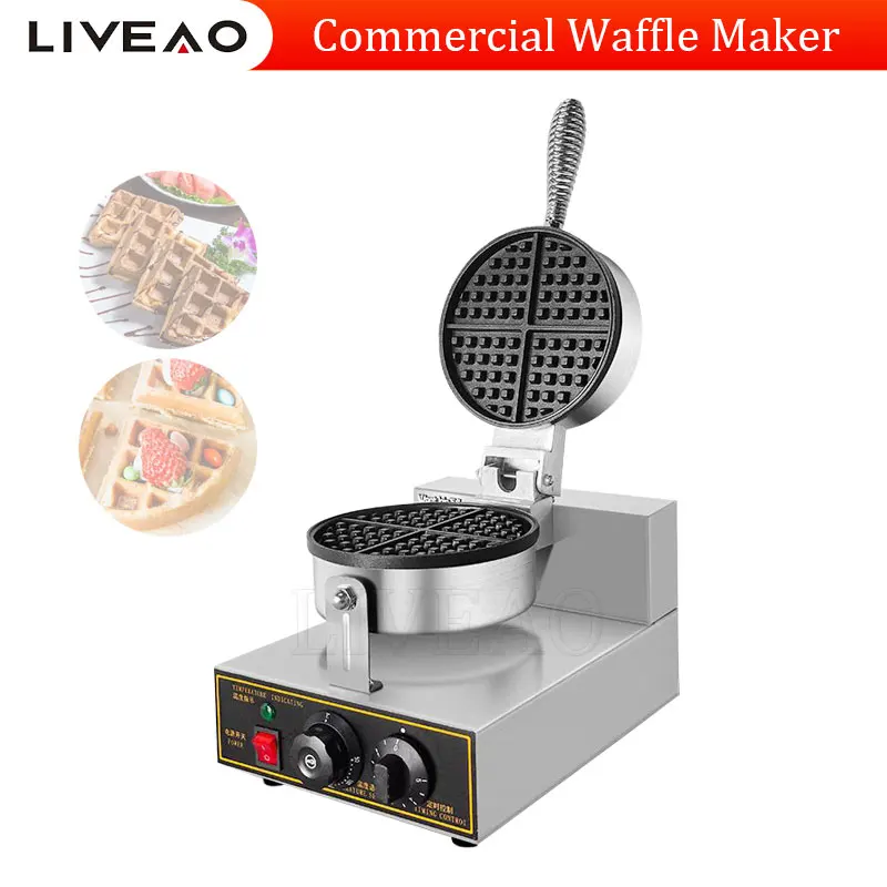 

Single Head Professional Commercial Waffle Maker Stainless Steel Waffle Baker