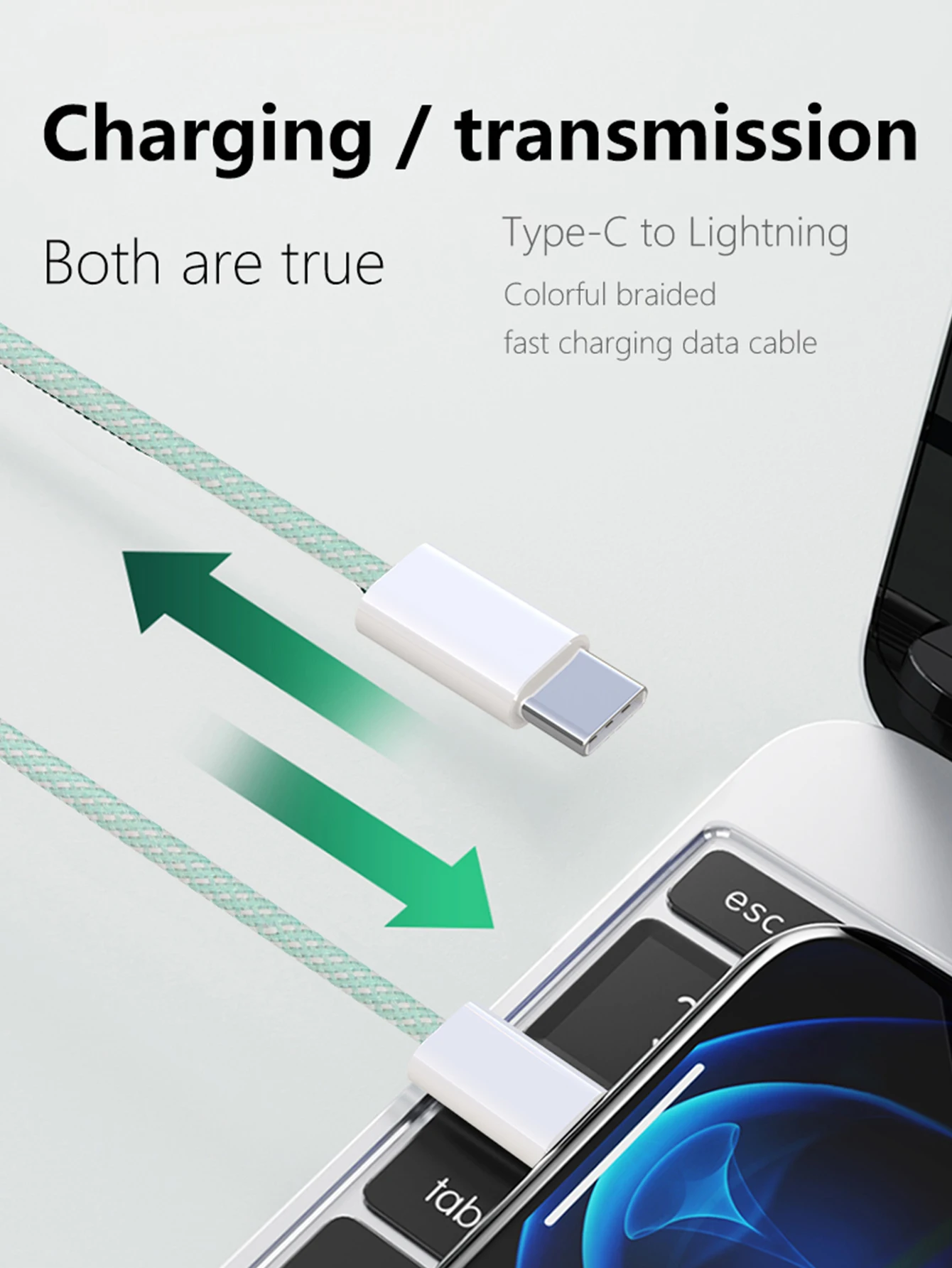 Gopala Nylon Braided 3.3FT 20w USB C to Light-ning Cable MFi Certified for Apple iPhone 14 13 12 11 Pro Max Xr Xs 8