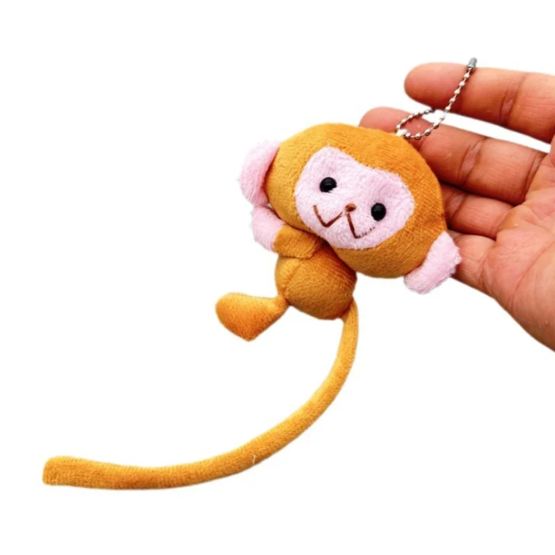 Cartoon Long Tailed Monkey Doll Key Chain Pendant Plush Stuffed Toy Doll Keychain Backpack Pendant Accessories Gift Children Toy