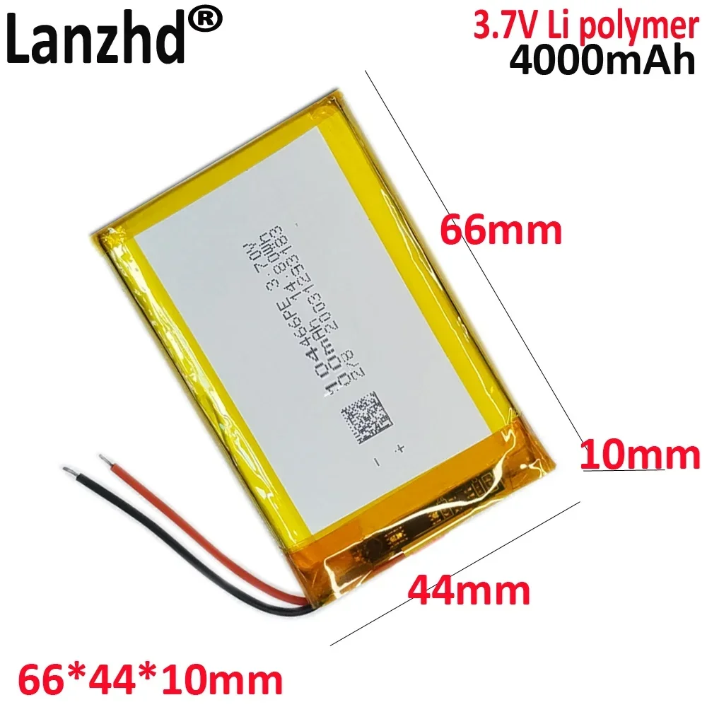 

3.7V 4000mAh 104466 Lithium Polymer Battery for Tablet PC Camera GPS Navigator MP5 DVR Bluetooth Speaker Player 884267 904565