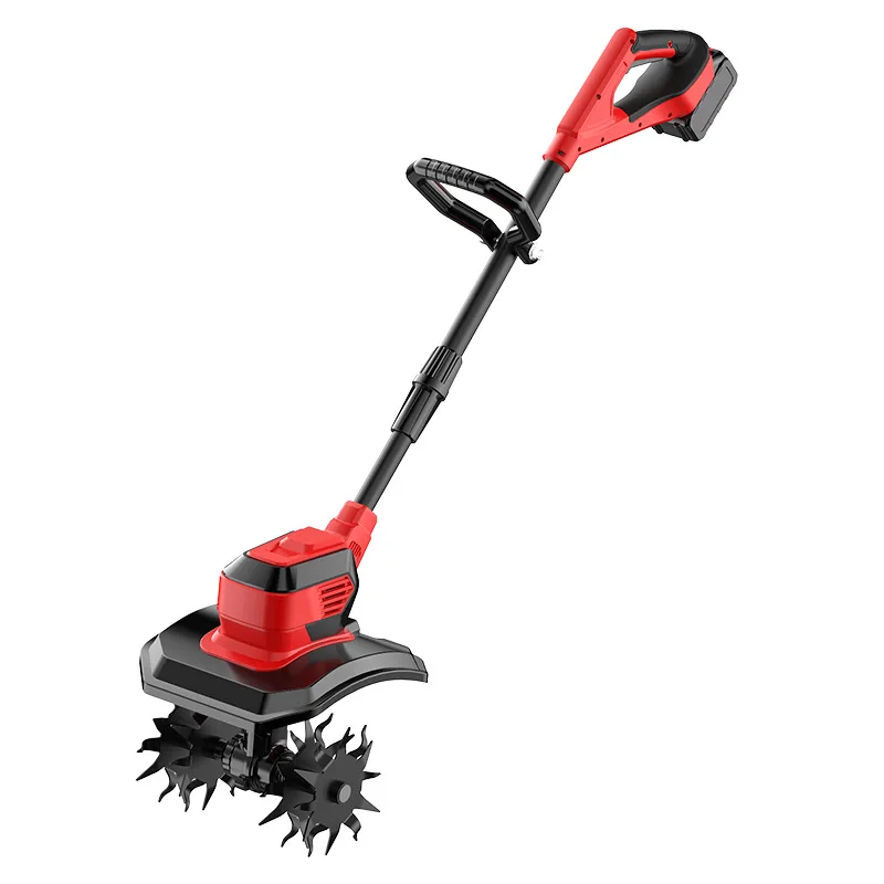 Rechargeable Lithium Battery 4-Blade Handheld Mini Tiller Electric Cultivator Agricultural Soil Loosening Weeding Machine