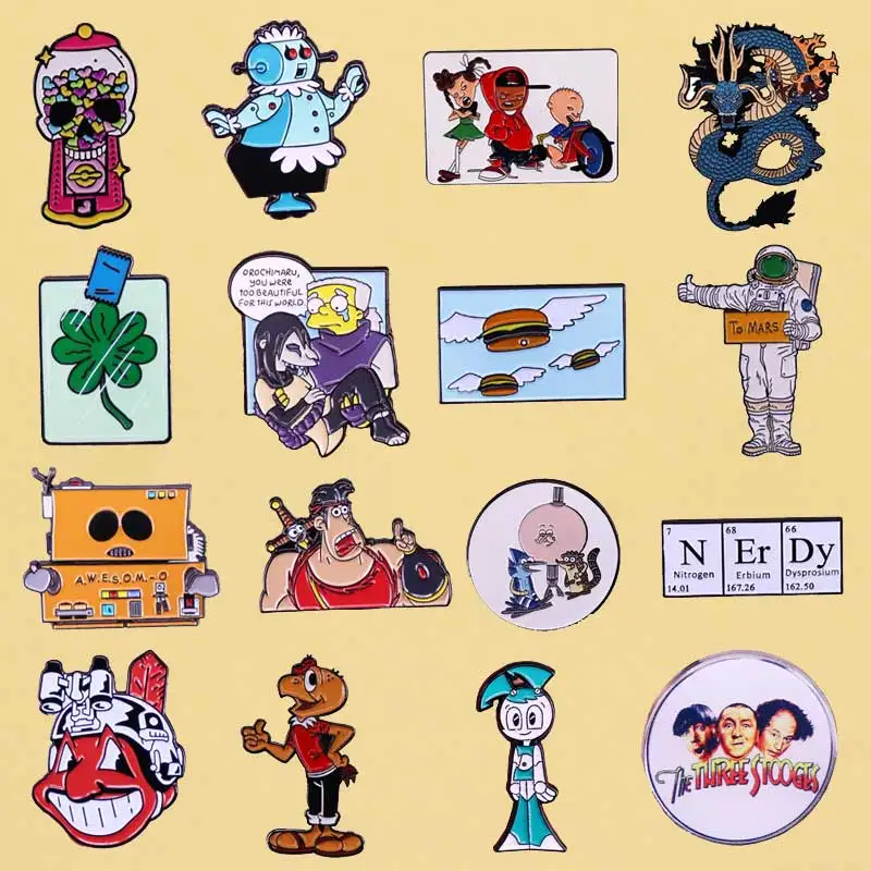 All kinds of Anime Cartoon Metal Brooch Collecting Children Fashion Boutique Gift Enamel Pins Creativity Decorate Badges