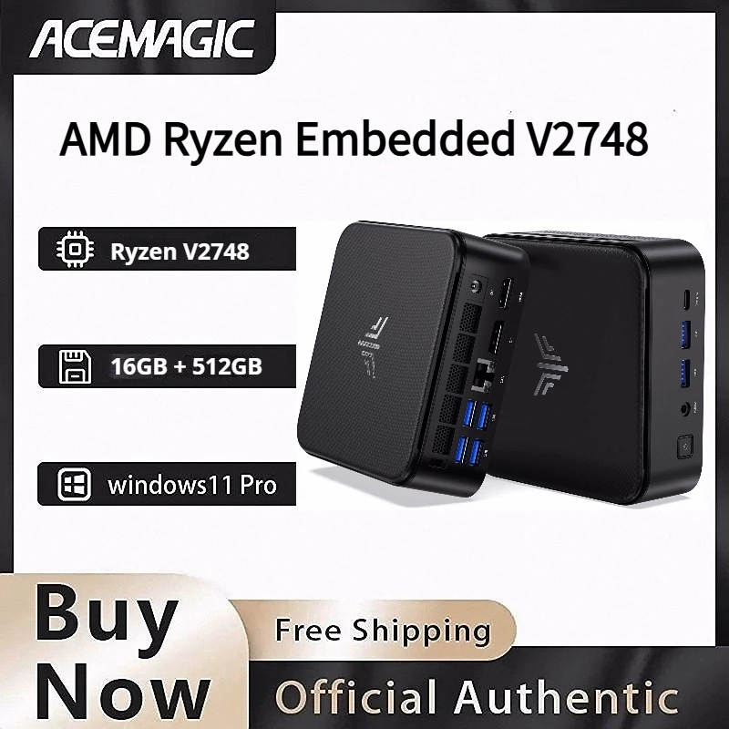

Мини-ПК ACEMAGIC E3B на базе AMD Ryzen Embedded V2748 (8 ядер/16 потоков, до 4.3 ГГц), 16 ГБ DDR4, 1 ТБ NVMe SSD, WiFi 6, BT5.2, поддержка трех 4K-дисплеев