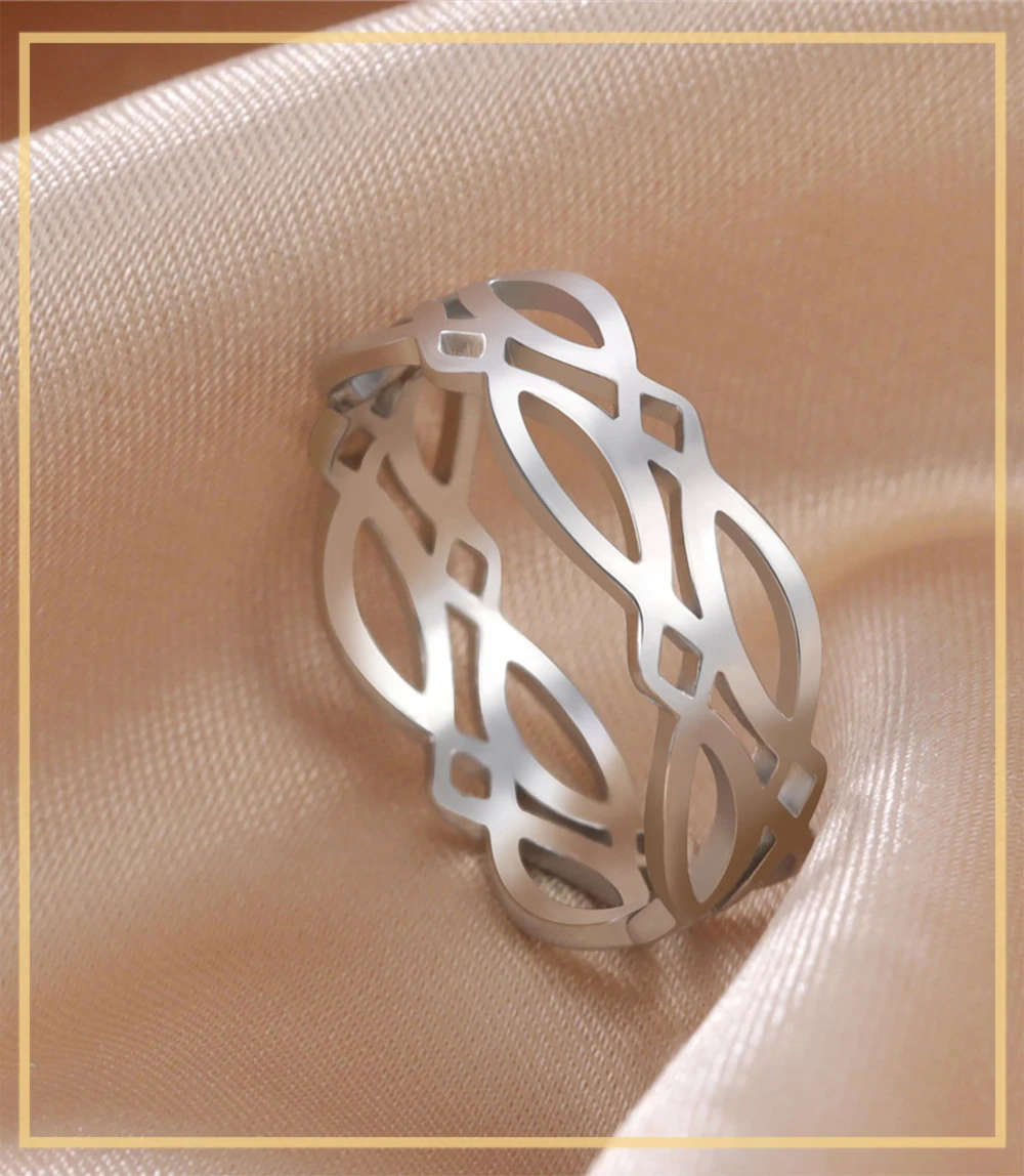 Skyrim Neuer Edelstahl Geometrischer Ring für Damen und Herren Einfache Fingerringe 2026 Modeschmuck Verlobungsgeschenk für Liebende Großhandel – Detail 1