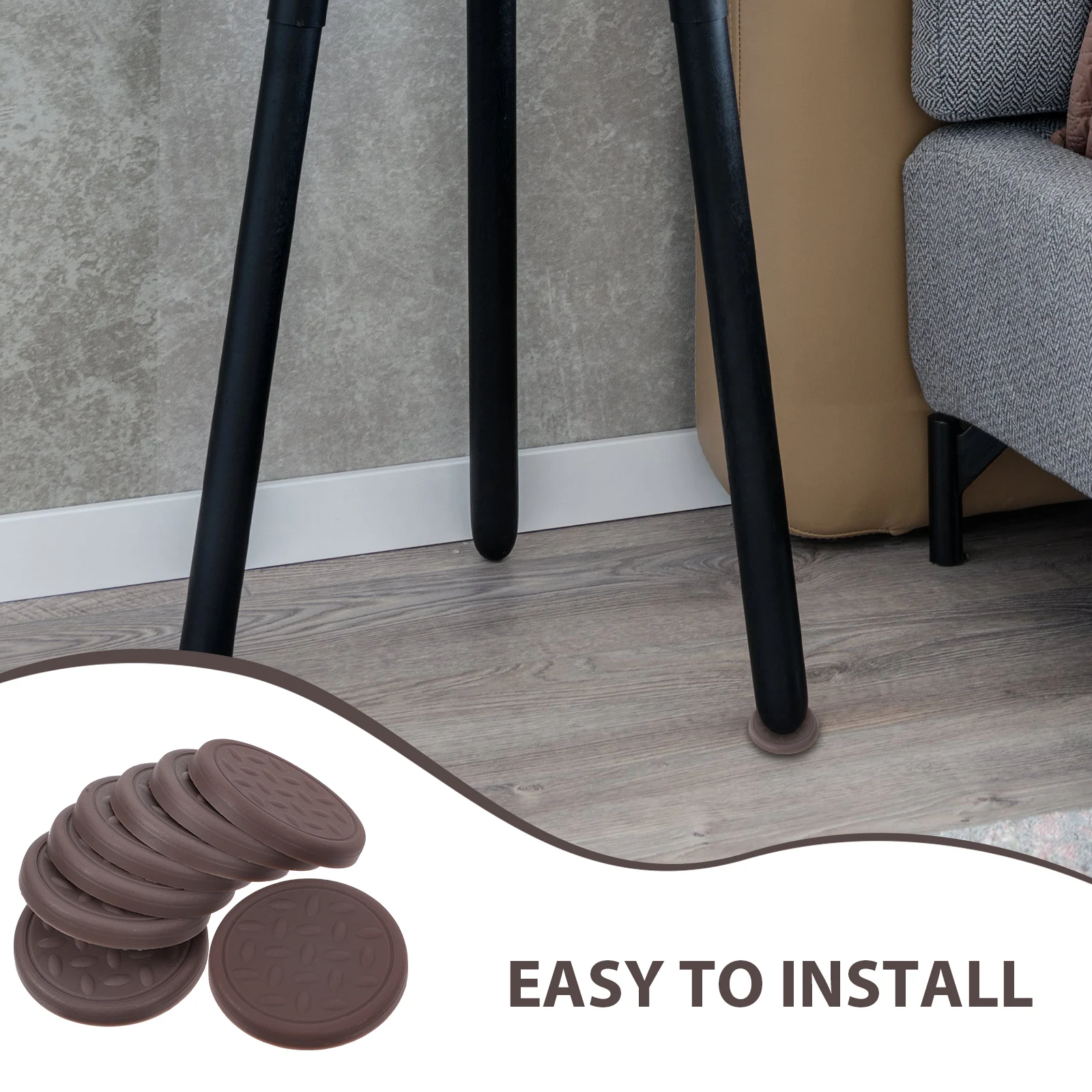 

1Set Compact Chair Wheel Stopper Silicone Furniture Coasters Anti-Slip Floor Protectors Durable Practical Home Supply