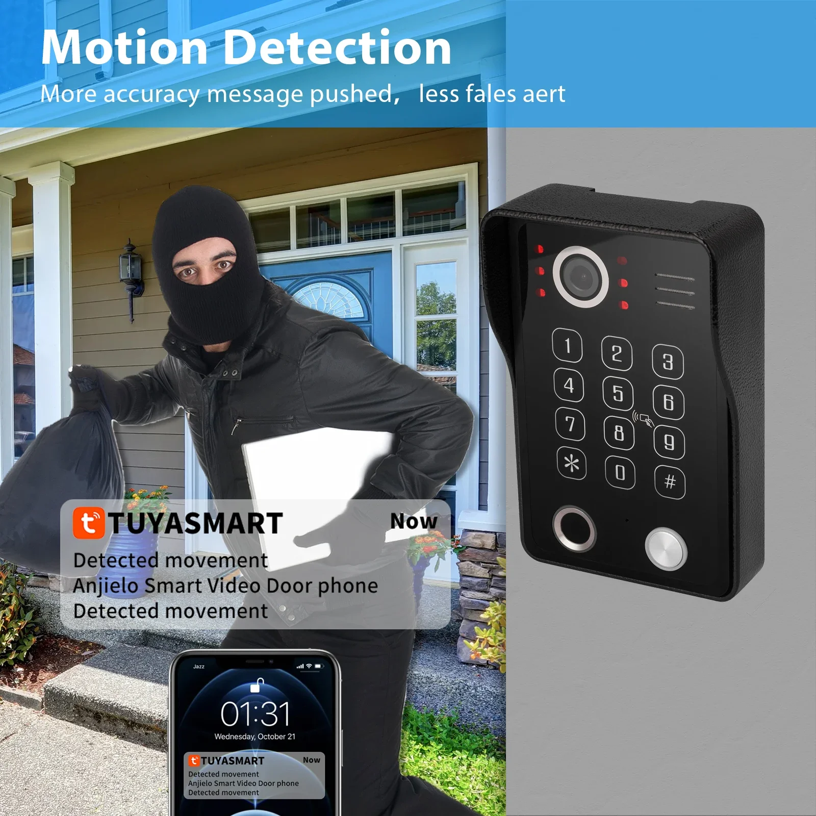 Tuya 10 Inch Video Intercom Touch Screen with Wired Doorbell 1080P APP Password Fingerprint Card Swipe Monitor One click unlock