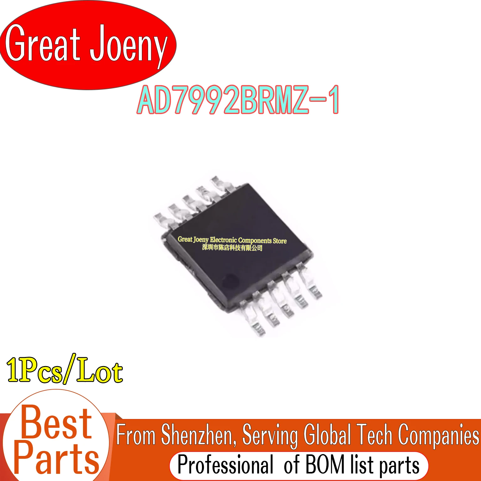 

100% New C2S AD7992BRMZ-1 AD7992BRMZ IC Chipset MSOP-10