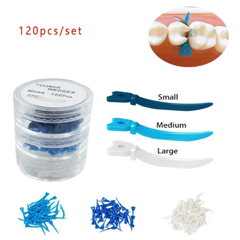 120Pcs Dental Tulwar Wedges Refill Wedge for Sectional Matrix System Disposable Plastic Wedges Dentistry Accessoriesmaterials