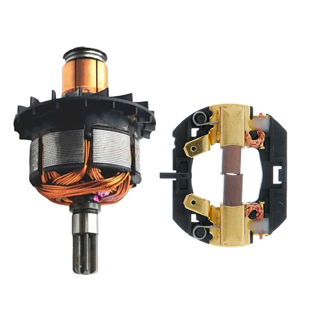 

Power Tool Rotor Motor Armature Metal Construction Carbon Brushes Included Direct Replacement Easy Installation as Picture