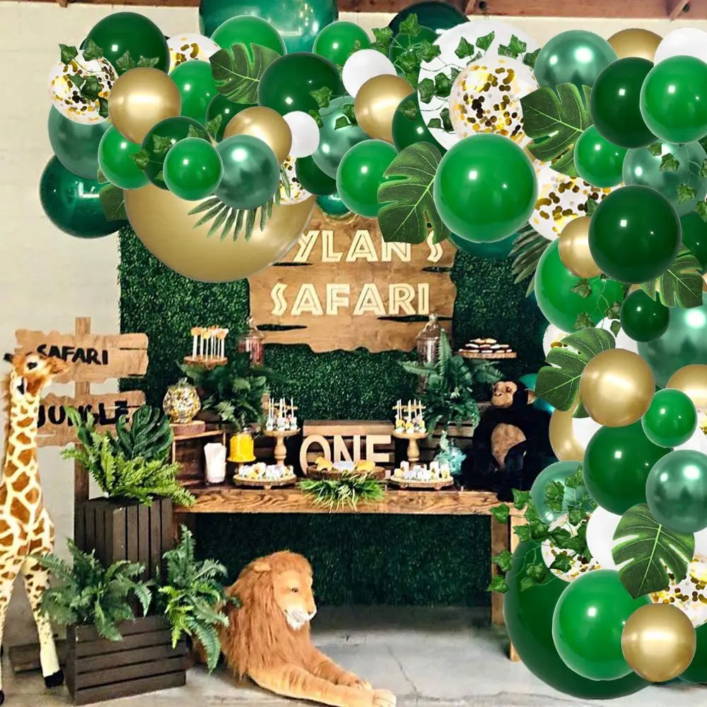 

Jungle Themed Birthday Party Decoration for Babies Green Balloons Arch Garland Kit Wedding Decorations Bridal Showers Decor Set