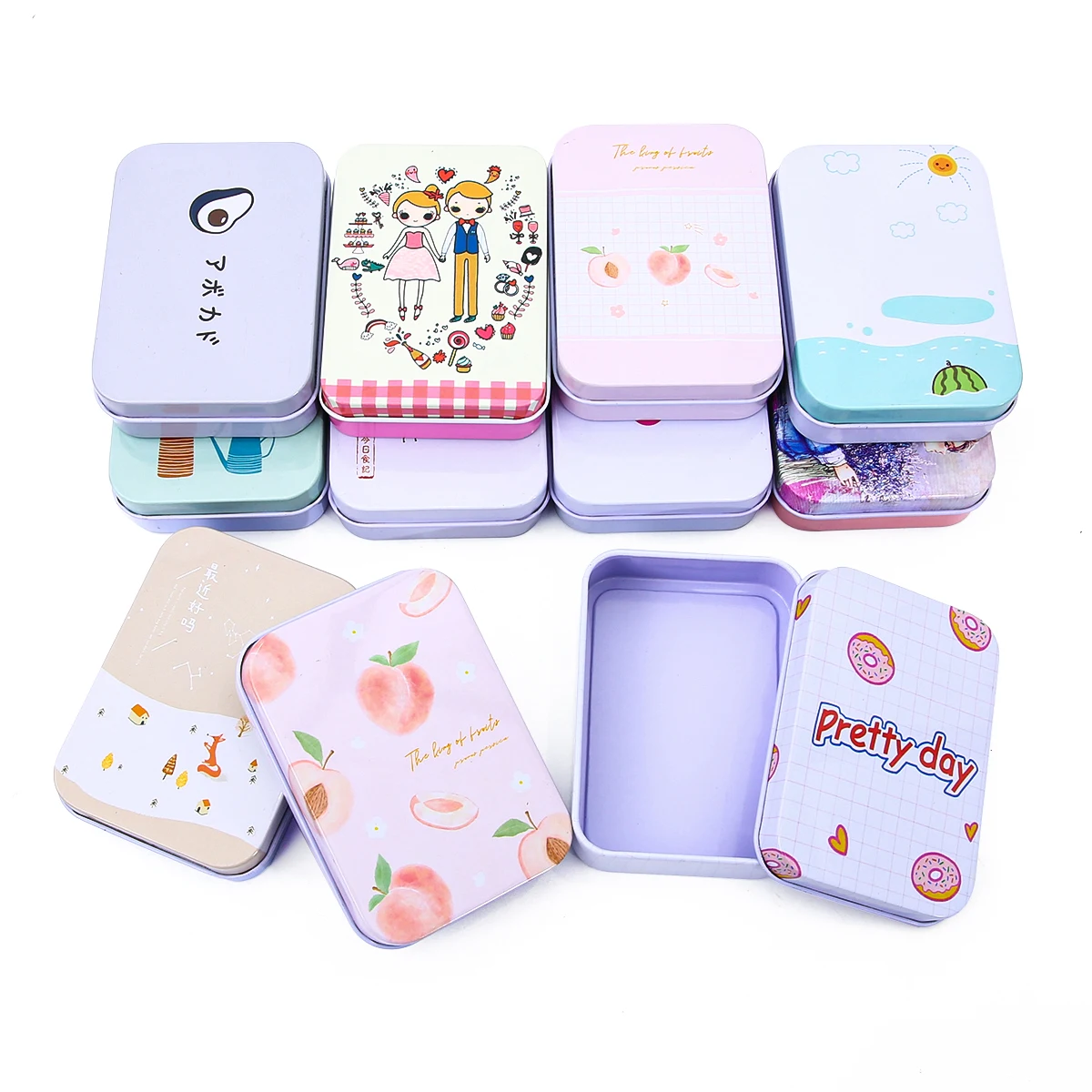 1Pc New Vintage Cartoon Tin Box Sealed Jar Packing Boxes Sewing Accessories Jewelry Candy Coin Storage Gift Small Storage Box