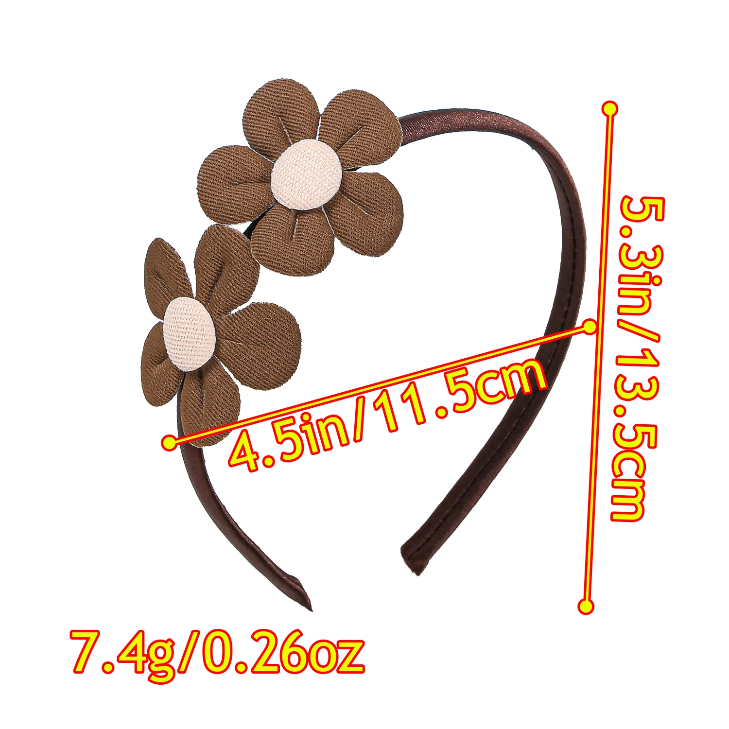 6pcs Fabric Flower Bow Headbands for Girls Floral Headband Kids Plastic Stain Hairbands Children Girls Fashion Hair Aceessories