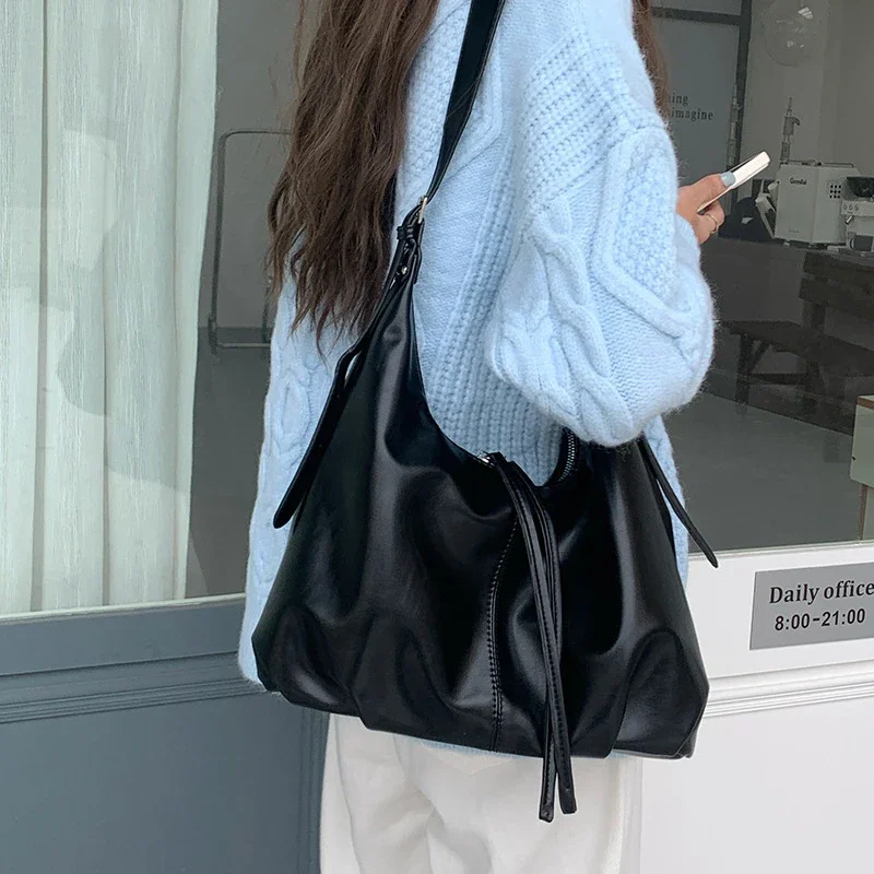 

Fashion Women Shoulder Bag PU Leather Double Zipper Crossbody Bags High Capacity Tote Handbag for Women