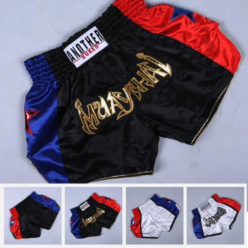 Anotherboxer Unisex Muay Thai Boxing Shorts Breathable MMA Kickboxing Fighting  Trunks Training Gym Boxers Fitness Fight Pants