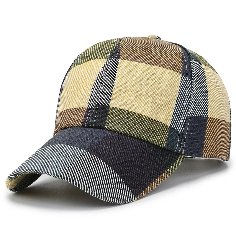 New Spring Summer Women Men Plaid Baseball Caps Outdoor Cool Lady Male Sun Cap Hat For Women Men Fashion