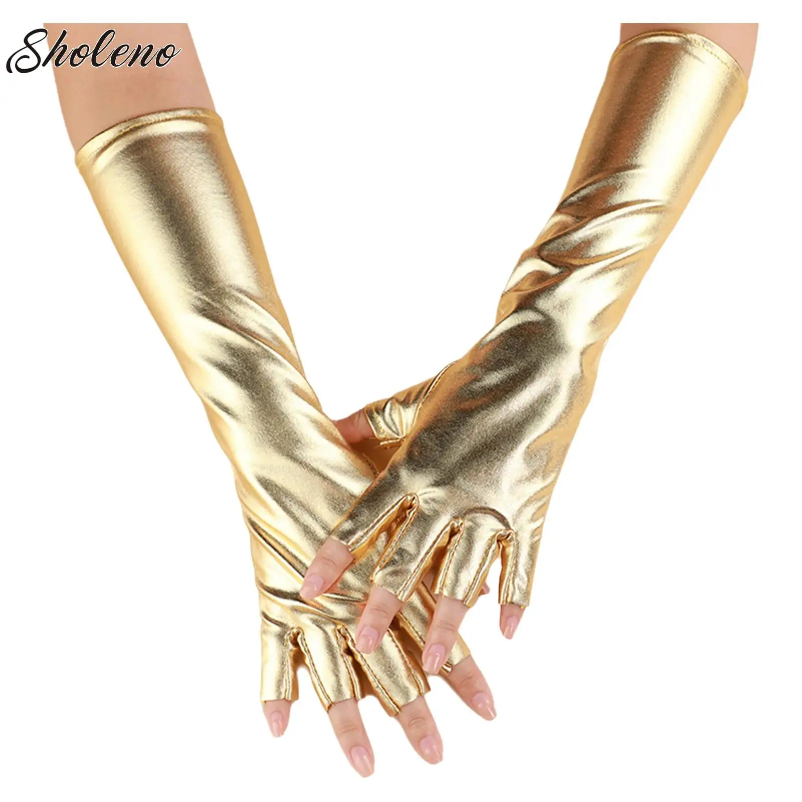 Vrouwen Lange Vingerloze Handschoenen Sexy Kunstleer Vrouwelijke Hip Hop Wanten Elleboog Mitten Arm Warmer Zwarte Punk Motorhandschoenen