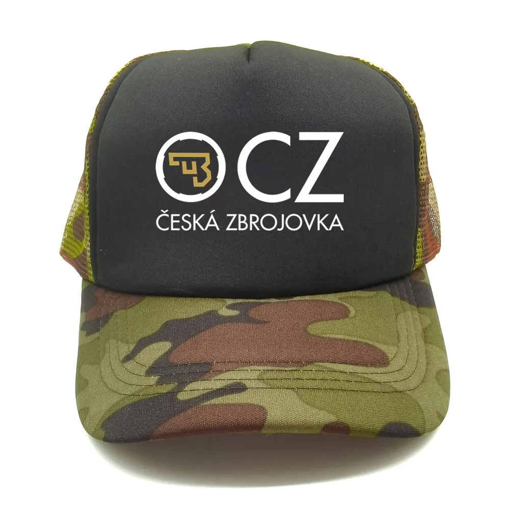 Ceska Zbrojovka Trucker Cap Men Funny CZ Firearms Hat Baseball Cap Cool Summer Unisex  Mesh Net Caps MZ-019