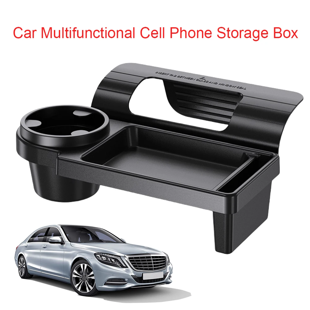 Side Door Window Phone Slot with Cup Holder Side Window Backseat Hanging Organizer Car Side Door Storage Box Car Interior Parts