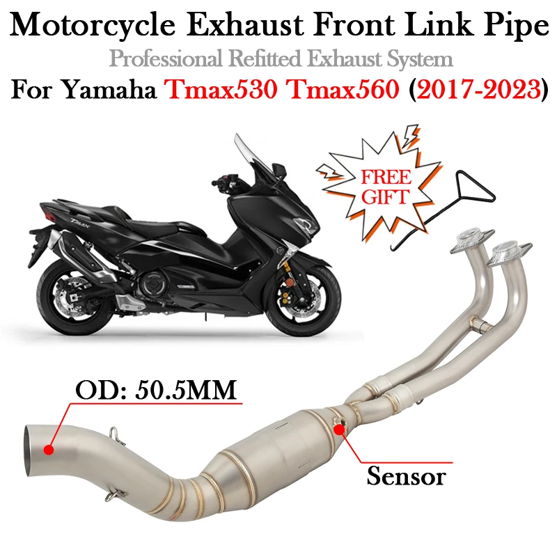 

Slip On For YAMAHA TMAX560 TMAX530 TMAX500 TMAX 500 530 560 2017 - 2023 Motorcycle Exhaust Muffler Escape Moto Front Link Pipe