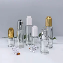 15ml 20ml 30ml 50ml Fine Oil Bottle Press Pump Dropper Bottle Transparent Press Type Essence Bottle Wholesale
