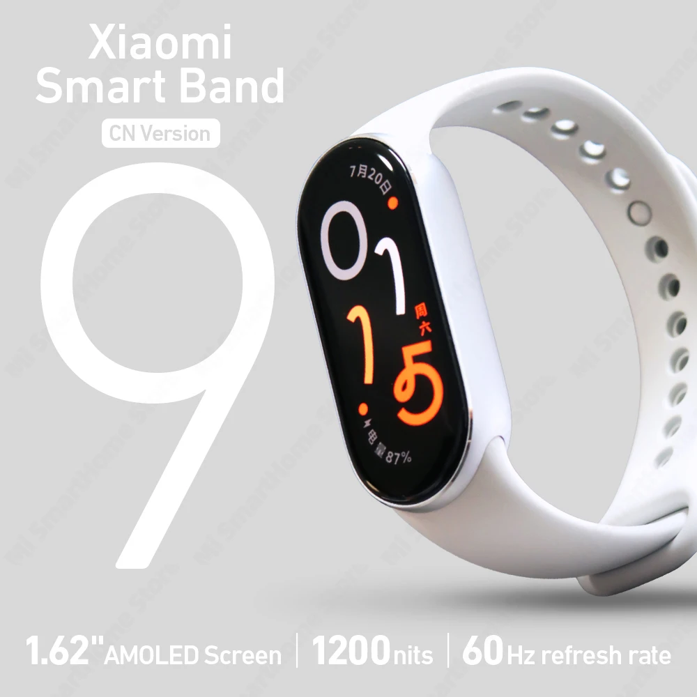 Xiaomi Mi Band 9 Blood Oxygen 1.62 AMOLED Screen Fitness Bracelet Miband9 60Hz Fitness Traker Heart Rate Monitor Mi Smart Band 9