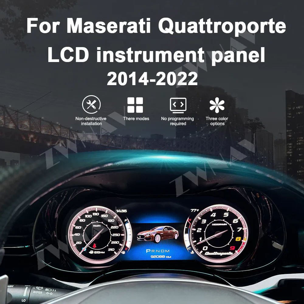 ZWNAV LCD Digital Cluster for Maserati Quattroporte 2014-2022 LCD Instrument Panel Car Dashboard LCD Cockpit Speedmeters
