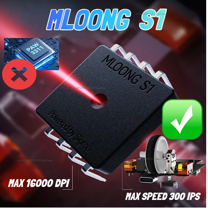 Ergonomic Wireless Gaming Mouse 16000 DPI 1000Hz Polling Rate S1 Chip Comfort Grip Three Mode Connectivity Macro Support