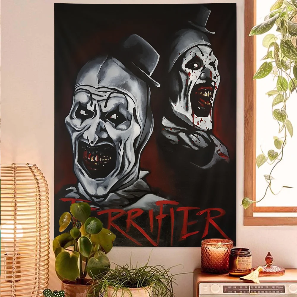 Movie T-terrifier Horror Anime Tapestry Indian Buddha Wall Decoration Witchcraft Bohemian Hippie Wall Hanging Sheets