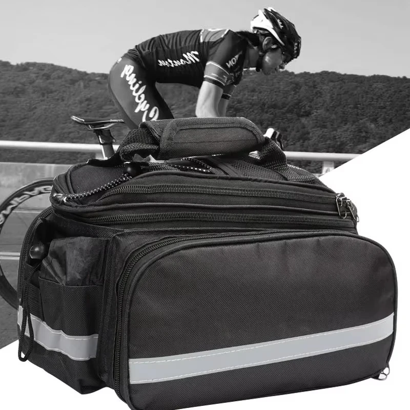 

Bike 3 In 1 Waterproof Trunk Bag MTB Road Bike Bag Large Capacity Travel Luggage Rear Rack Panniers Mtb bag