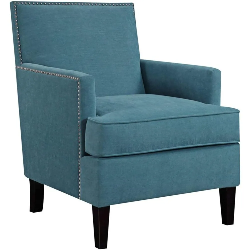 Colton  Chairs - Hardwood, Birch, Faux Velvet Living Room Chairs - Blue, Teal, Modern Classic Style Living Room Sofa Furniture