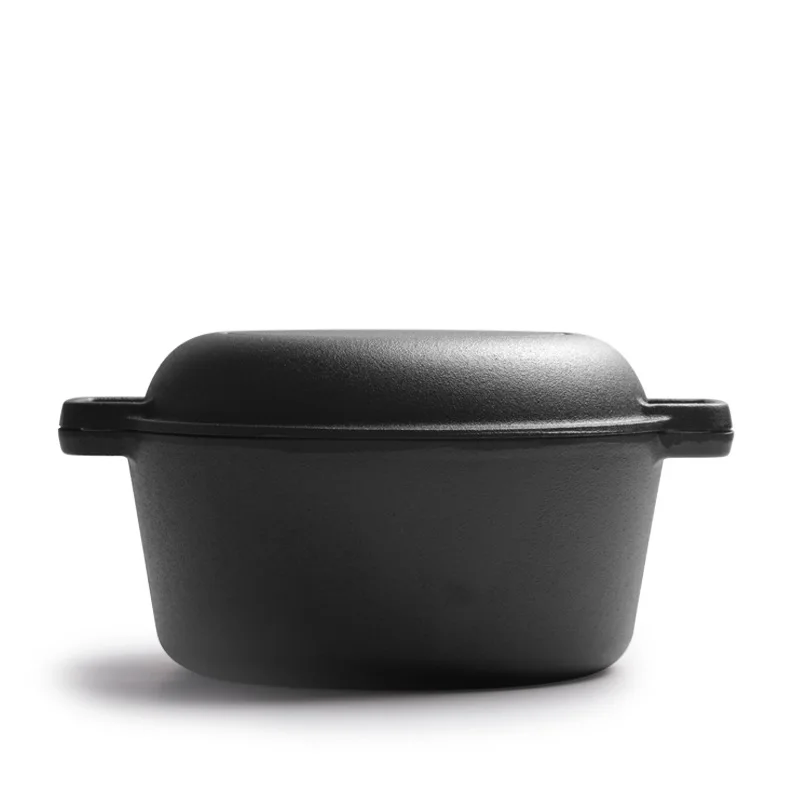 Baking Bread Pot Frying and Stewing Two in One Multifunctional Two Ear Dual-purpose Pot Deepened Cast Iron Dutch Cooker