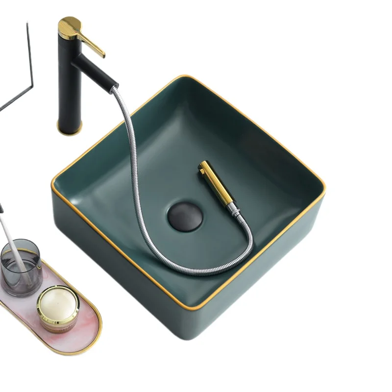 

Умывальник на квадратной платформе. Бытовой отель B & B. Отель. Коммерческая персонализированная художественная раковина.