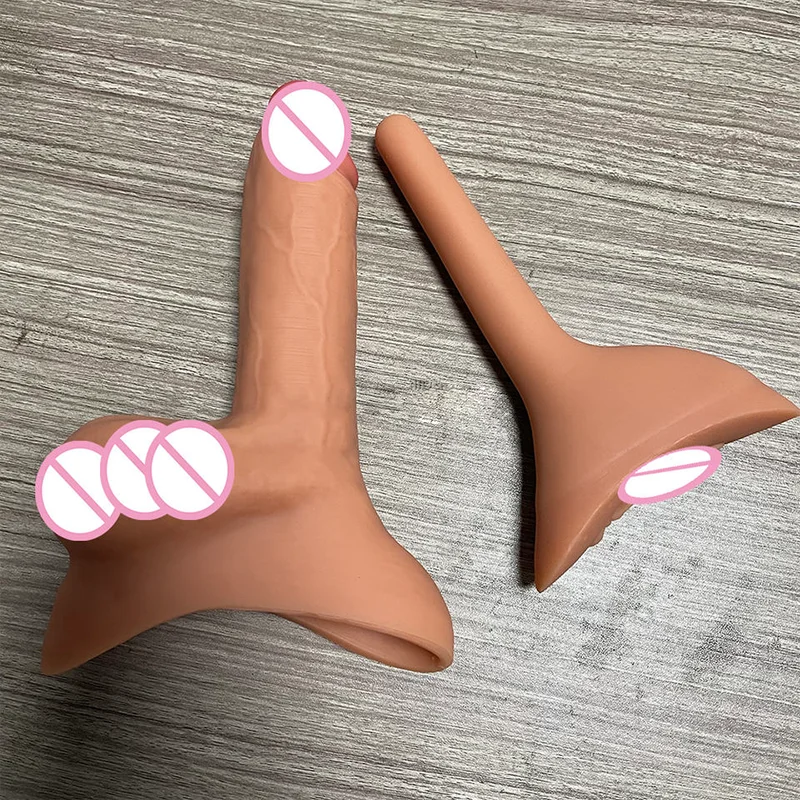 Realistic Strap On Penis Packer, transgênero protético realista com haste de silicone, dispositivo STP para FTM, GF, 3 em 1, atacado